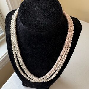 Charter Club White and Pink Pearl Necklace